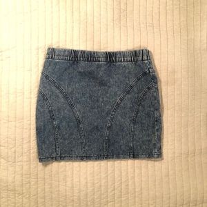 Acid Wash Denim Mini Skirt